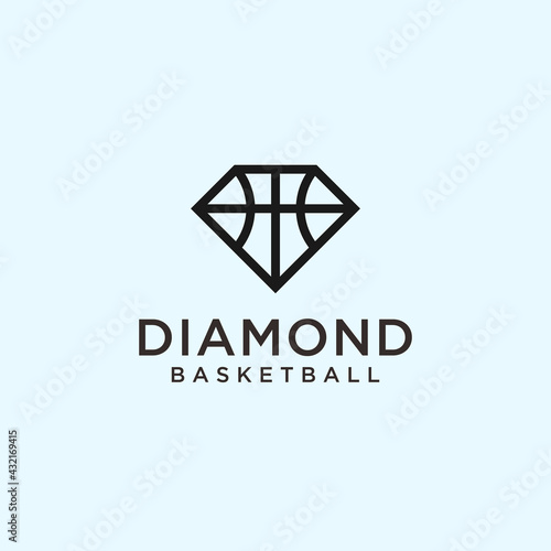 abstract basketball logo. diamond icon