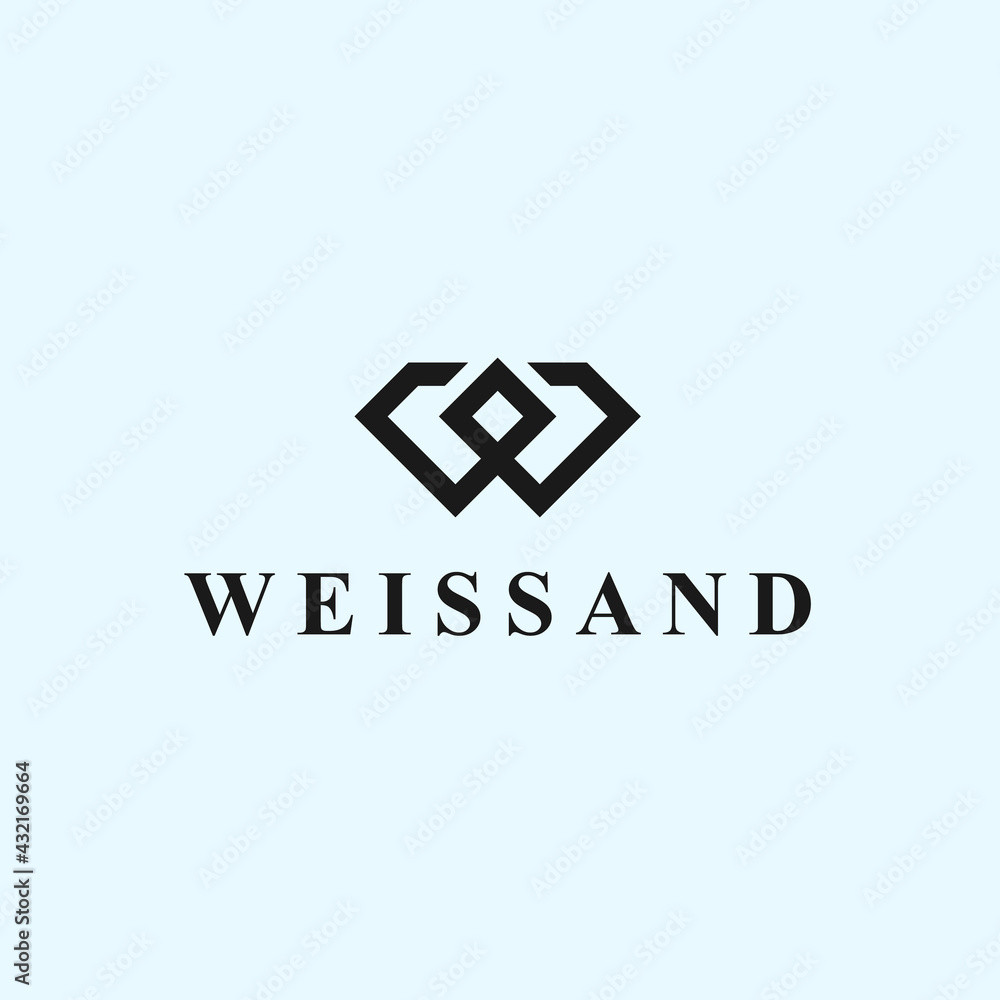 abstract w logo. diamond icon abstract w logo. diamond icon