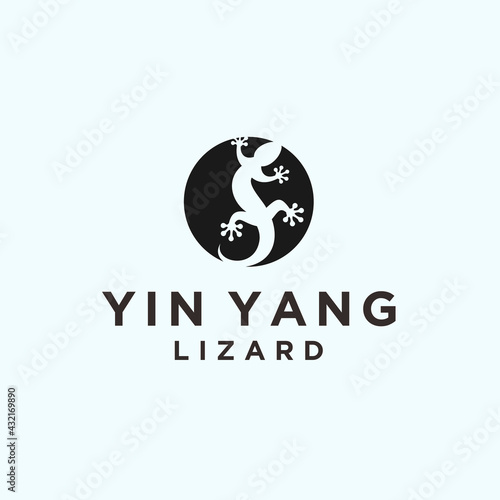 Abstract lizard logo. yin yang icon