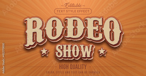 Editable text style effect - Retro Rodeo Show text style theme.