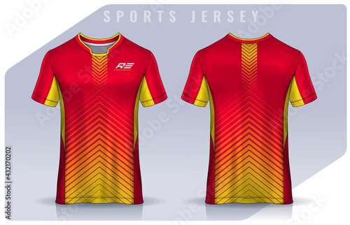 t-shirt sport design template, Soccer jersey mockup for football club. uniform front and back view.