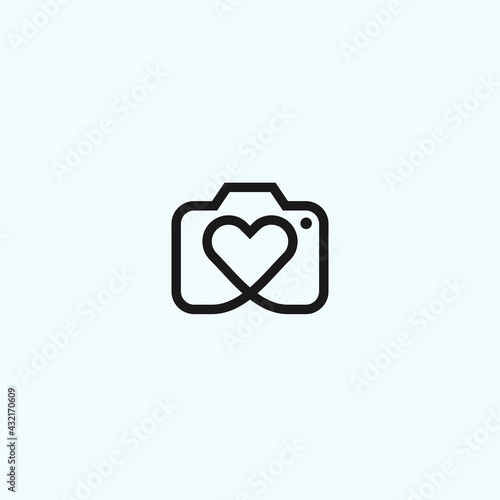 abstract photography logo. love icon