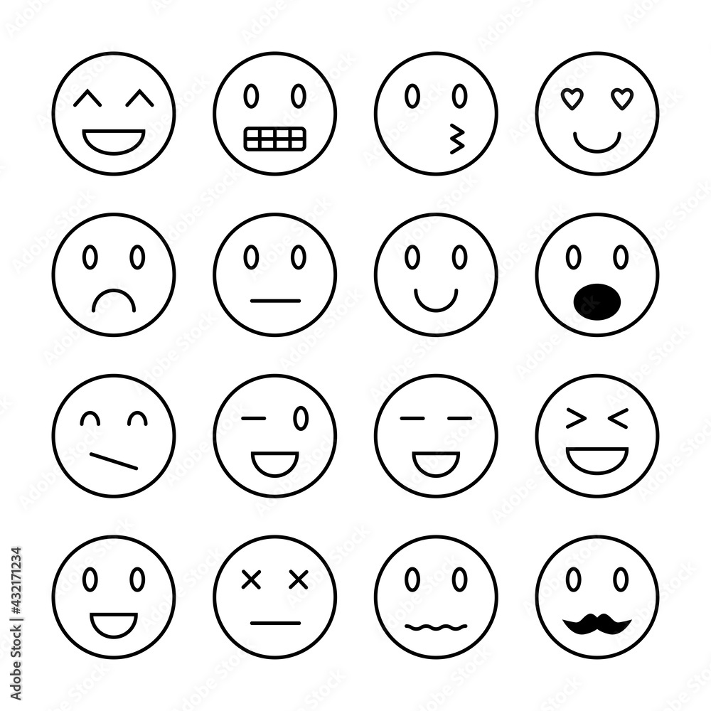 Smiles set icon vector. Flat desing Smiles set icon vector. Flat desing