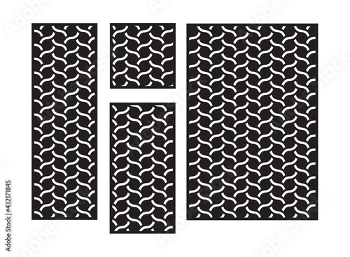 Modern cnc braid pattern. Decorative panel, screen,wall. Vector cnc panel for laser cutting. Template for interior partition, room divider, privacy fence