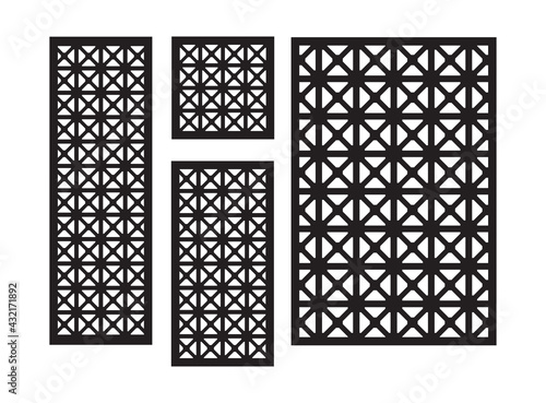 Art deco cnc pattern. Decorative panel, screen,wall. Vector cnc panel for laser cutting. Template for interior partition, room divider, privacy fence