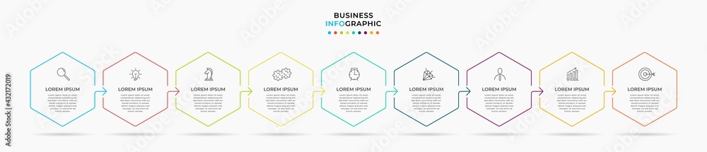 Infographics design vector and marketing icons can be used for workflow layout, diagram, annual report, web design. Business concept with 9 options, steps or processes. Infographics design vector and marketing icons can be used for workflow layout, diagram, annual report, web design. Business concept with 9 options, steps or processes.