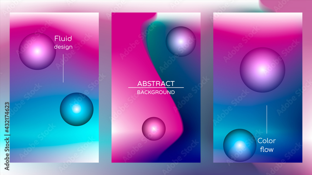 Abstract holographic poster, gradient mesh and pearlescent spheres. Iridescent design set template for award, brochure, certificate, banner, wallpaper, presentation, web, ui. Trendy vector background. Abstract holographic poster, gradient mesh and pearlescent spheres. Iridescent design set template for award, brochure, certificate, banner, wallpaper, presentation, web, ui. Trendy vector background.