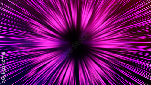 Vector illustration of faster than light (FTL) interstellar or intergalactic travel. Speed of light and hyperspace.