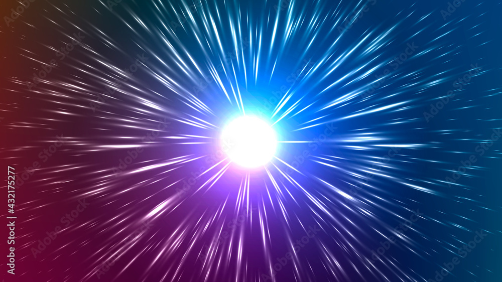 Vector illustration of faster than light (FTL) interstellar or intergalactic travel. Speed of light and hyperspace. Vector illustration of faster than light (FTL) interstellar or intergalactic travel. Speed of light and hyperspace.