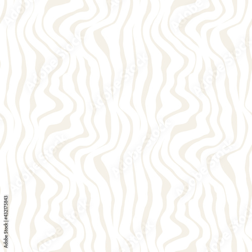 Vector seamless pattern. Abstract striped texture with layered effect. Creative background with beige stripes. Decorative design with wavy stains. Can be used as swatch for illustrator.
