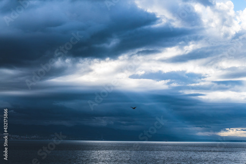 Cloudy stormy sky at the Mediterranean 