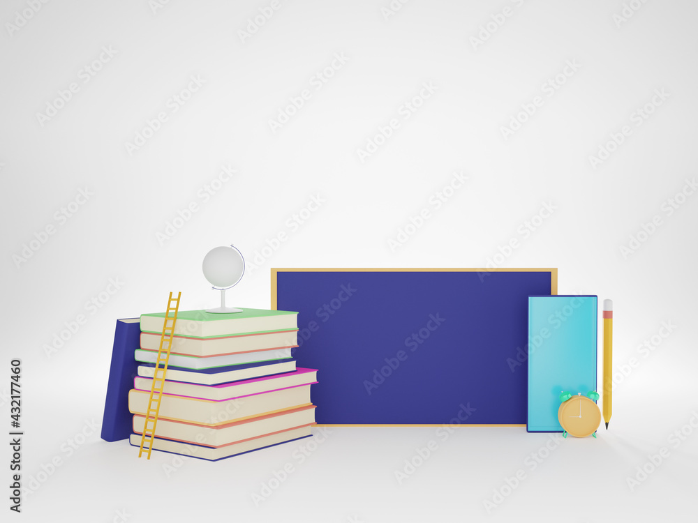 Conceptual design illustration Teaching And online education, 3D rendering Conceptual design illustration Teaching And online education, 3D rendering