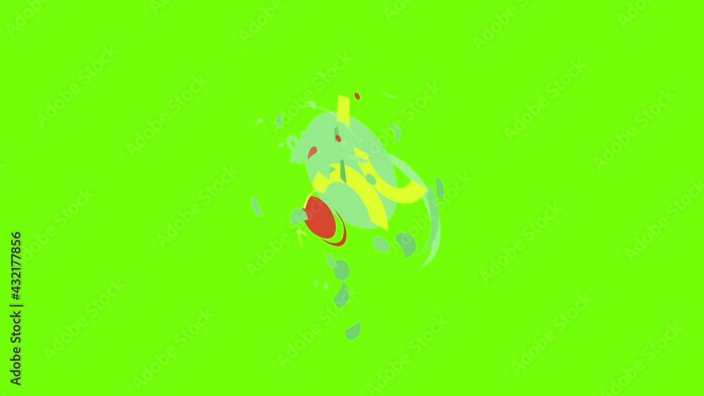 Concept shield icon animation cartoon object on green screen background Concept shield icon animation cartoon object on green screen background