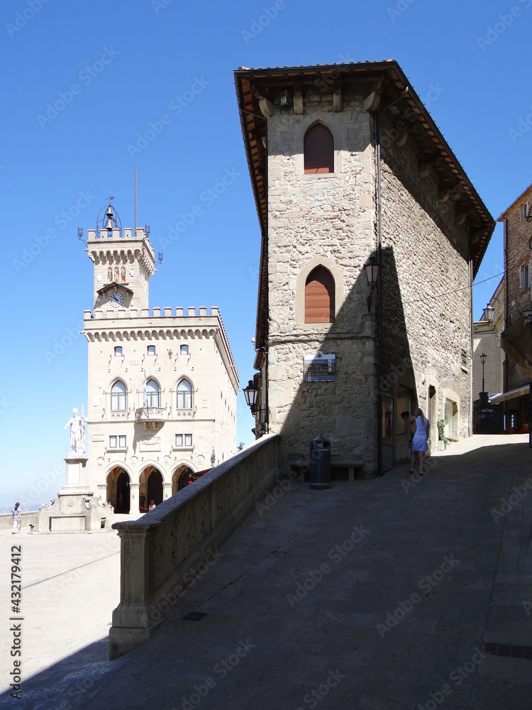 Medieval streets of San Marino. Republic of San Marino