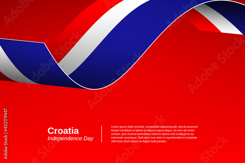 Happy independence day of Croatia. Creative waving flag banner background. Greeting patriotic nation vector Free Download Happy independence day of Croatia. Creative waving flag banner background. Greeting patriotic nation vector - GFXLoad