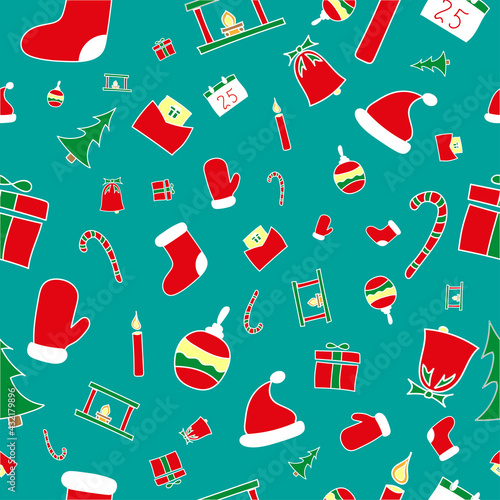 Christmas and New Year pattern background