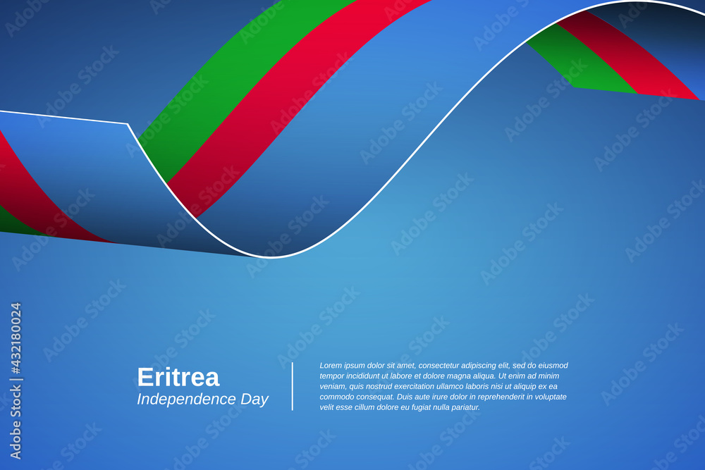 Happy independence day of Eritrea. Creative waving flag banner background. Greeting patriotic nation vector Happy independence day of Eritrea. Creative waving flag banner background. Greeting patriotic nation vector