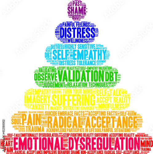 Emotional Dysregulation Word Cloud on a white background. 