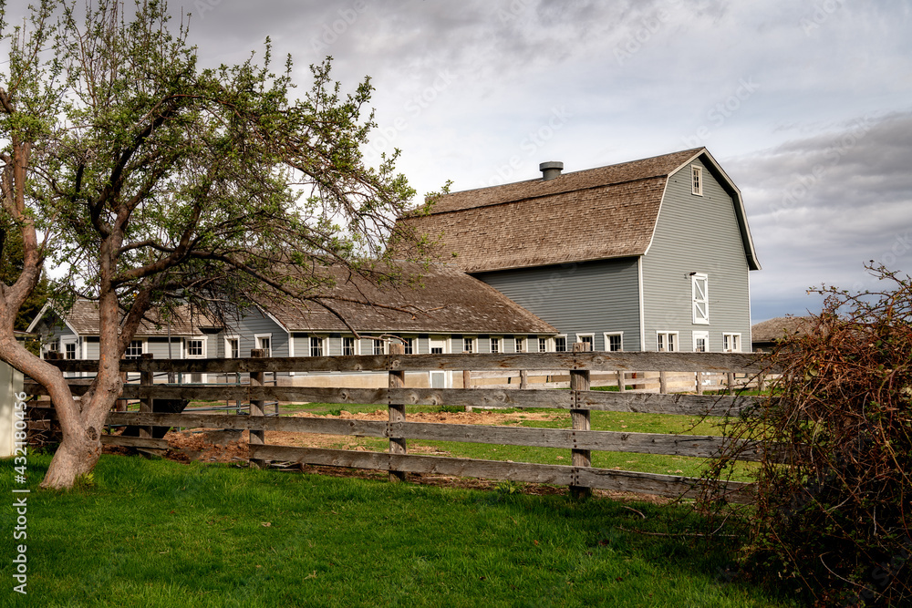 Agriculture Dairy Barn and fence on a rural Idaho farm Agriculture Dairy Barn and fence on a rural Idaho farm