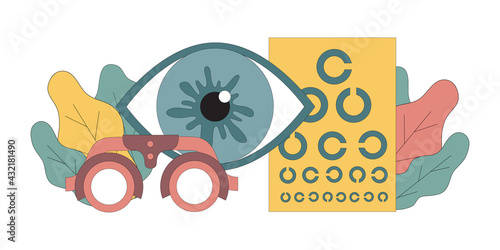 Ophthalmology. Optometry for glasses. Myopia, hyperopia. Eye treatment