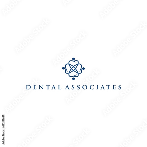 dental community associates logo design vector