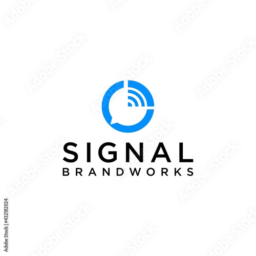 signal logo design and broadcast vector for internet template