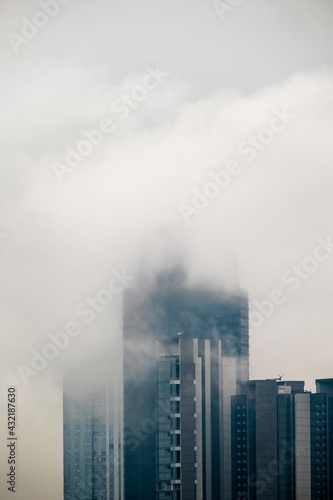 Low cloud and fog form in the Jakarta City. Jakarta is a capital city of indonesia. 