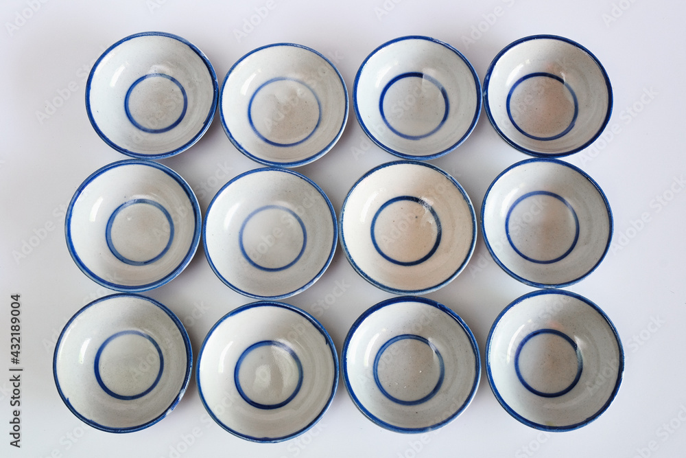 Small porcelain cup, dishware for Thai sweet steamed dessert. Small porcelain cup, dishware for Thai sweet steamed dessert.