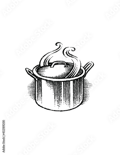 cooking pot with steam