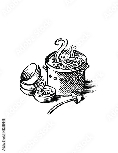 illustration of hot pot of food
