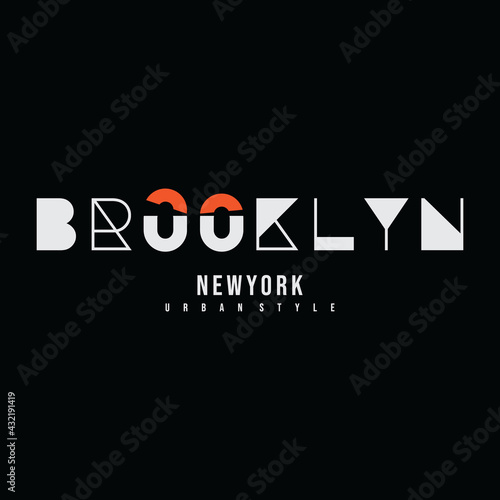 Vector illustration of letter graphics, BROOKLYN, creative clothing, perfect for the design of t-shirts, shirts, hoodies, etc.