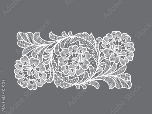 lace flowers decoration element, vector