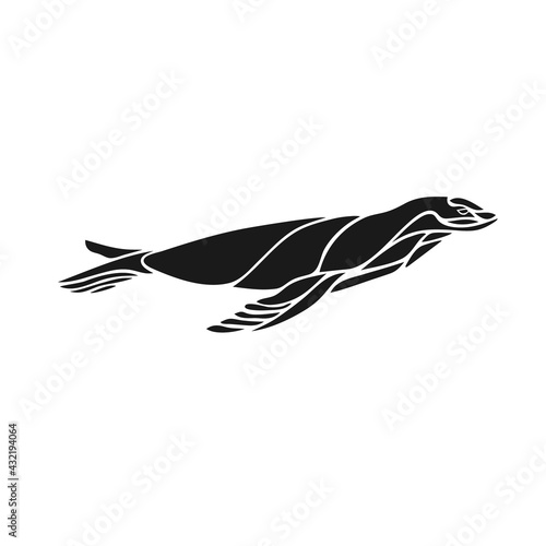 Seal animal creative silhouette vector illustration eps10