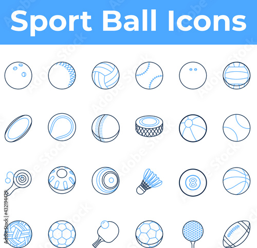 Sport ball game play icon set