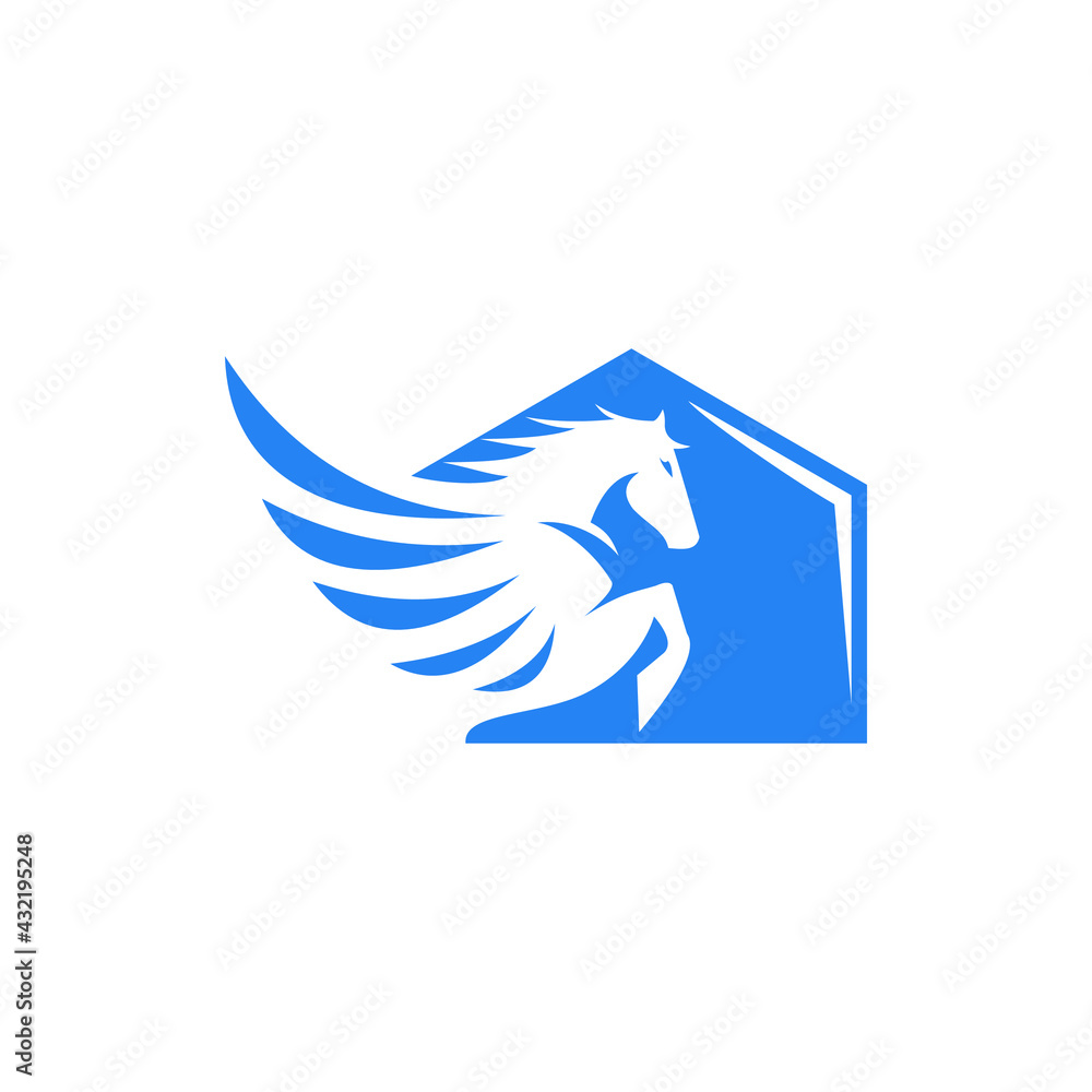 Fototapeta premium Logo horse home vector 