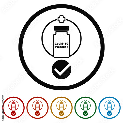 Covid-19 vaccinated  icon color set