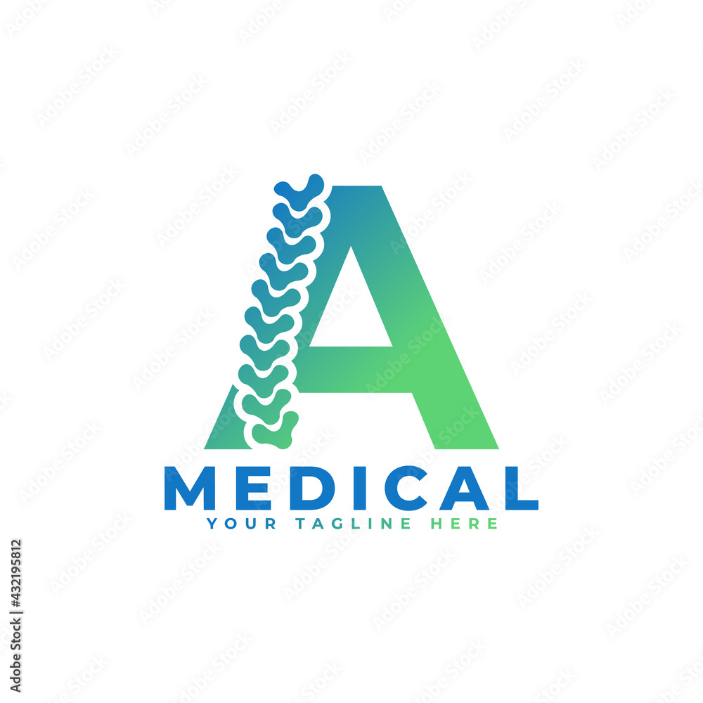 Letter A with Icon Spine Logo. Usable for Business, Science, Healthcare, Medical, Hospital and Nature Logos. Letter A with Icon Spine Logo. Usable for Business, Science, Healthcare, Medical, Hospital and Nature Logos.
