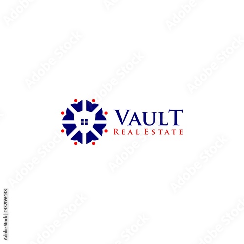Vault Real Estate Logo Design Vector