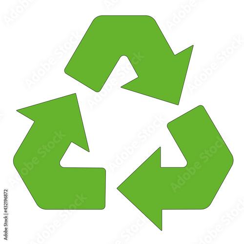 Recycle. Green recycle logo. Square design. Illustration. Global Recycling Day, May 17, 2023 photo