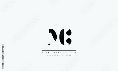 Letter Logo Design with Creative Modern Trendy Typography MC CM M C 