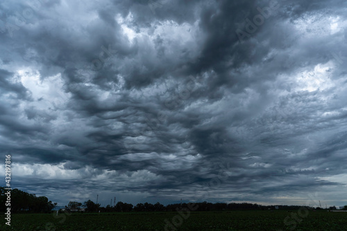 storm clouds over the field