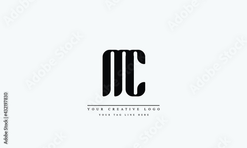 Letter Logo Design with Creative Modern Trendy Typography MC CM M C 