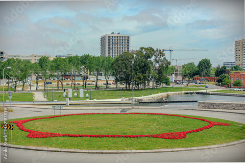 Urban landscape, partial view of the Ria de Aveiro, central region of the city.
Aveiro, Portugal.