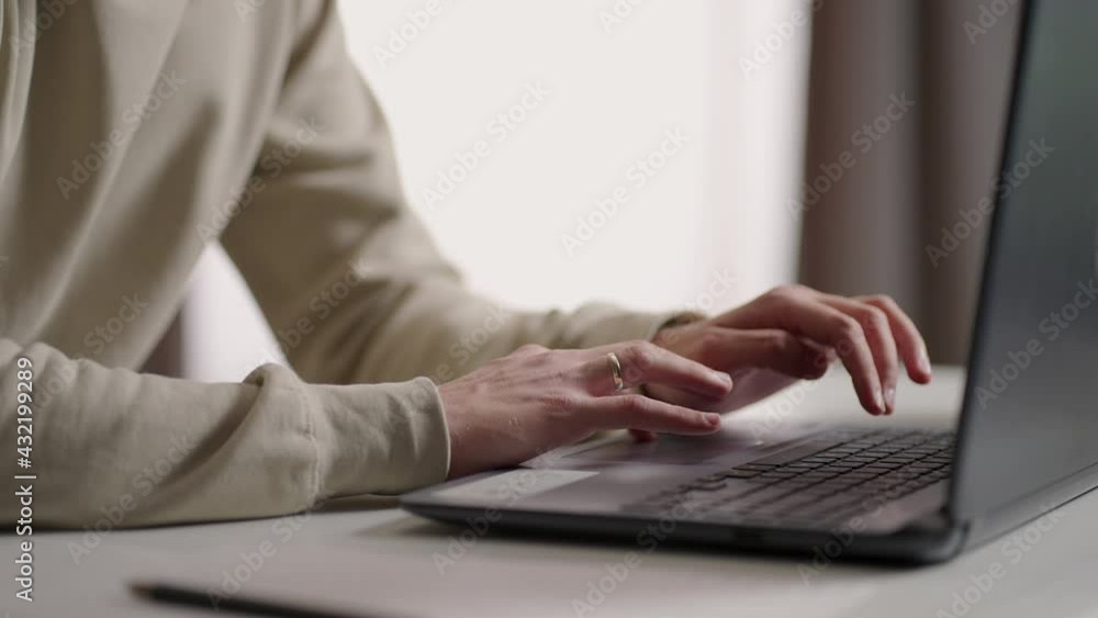 Working from home man. business man scrolling on laptop working from home.