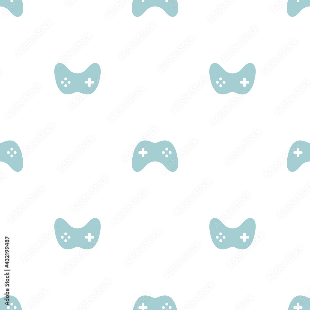 Joystick seamless pattern. Game console symbol pattern. Game controllers texture. Vector illustration isolated on white background. Joystick seamless pattern. Game console symbol pattern. Game controllers texture. Vector illustration isolated on white background.