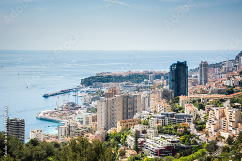 Canvas Print Monaco Monte Carlo von oben an einem schönen Tag während dem Grand Prix History