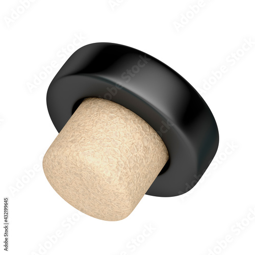 Cork bottle stopper isolated on white background photo