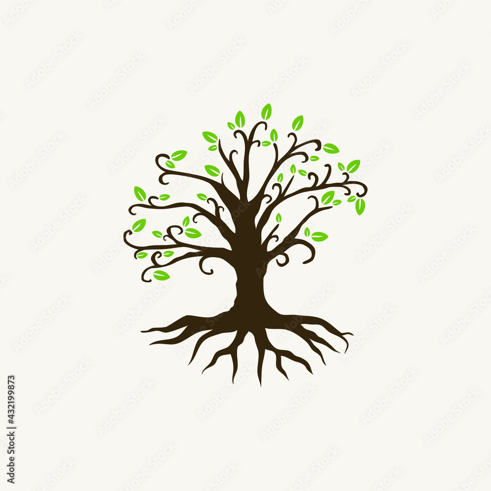 Fototapeta premium unique tree vector logo design