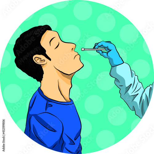 Coronavirus nasal (nose) swab test of COVID-19 