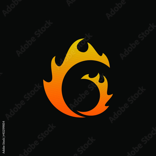 Fototapeta Naklejka Na Ścianę i Meble -  Unique G fire logo icon design